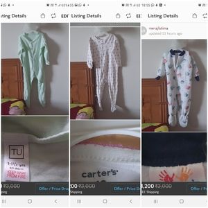 3 assorted Onsies brand carter's and Tu ( British kidswear)